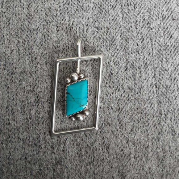 Jewelry - TURQUOISE AND STERLING SILVER PENDANT